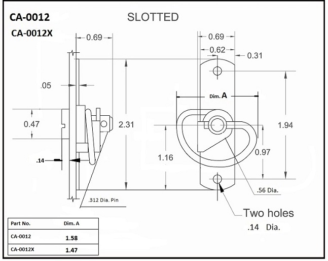 CA0012X Screw Turn Latch , Latches & Catches